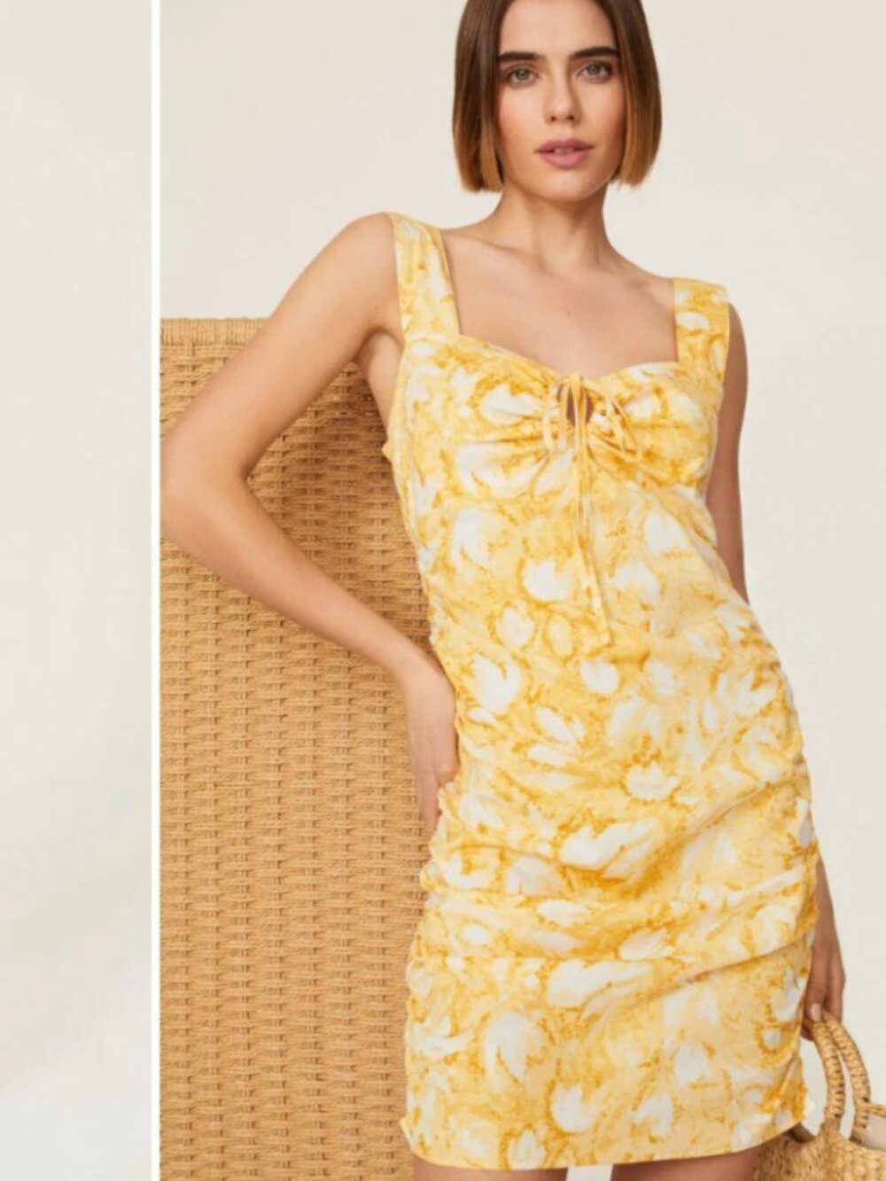 Louna Yellow Print Mini Dress MSRP $200